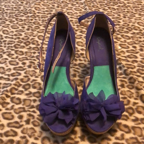 Shoes - Purple wedges suede like material